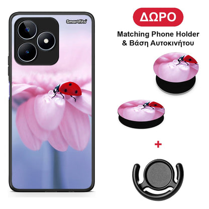 Ladybug Flower - Realme C53 θήκη + Δώρο Phone Holder & Βάση Αυτοκινήτου