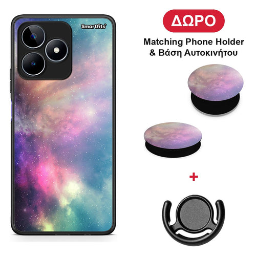 Galactic Rainbow - Realme C53 θήκη + Δώρο Phone Holder & Βάση Αυτοκινήτου