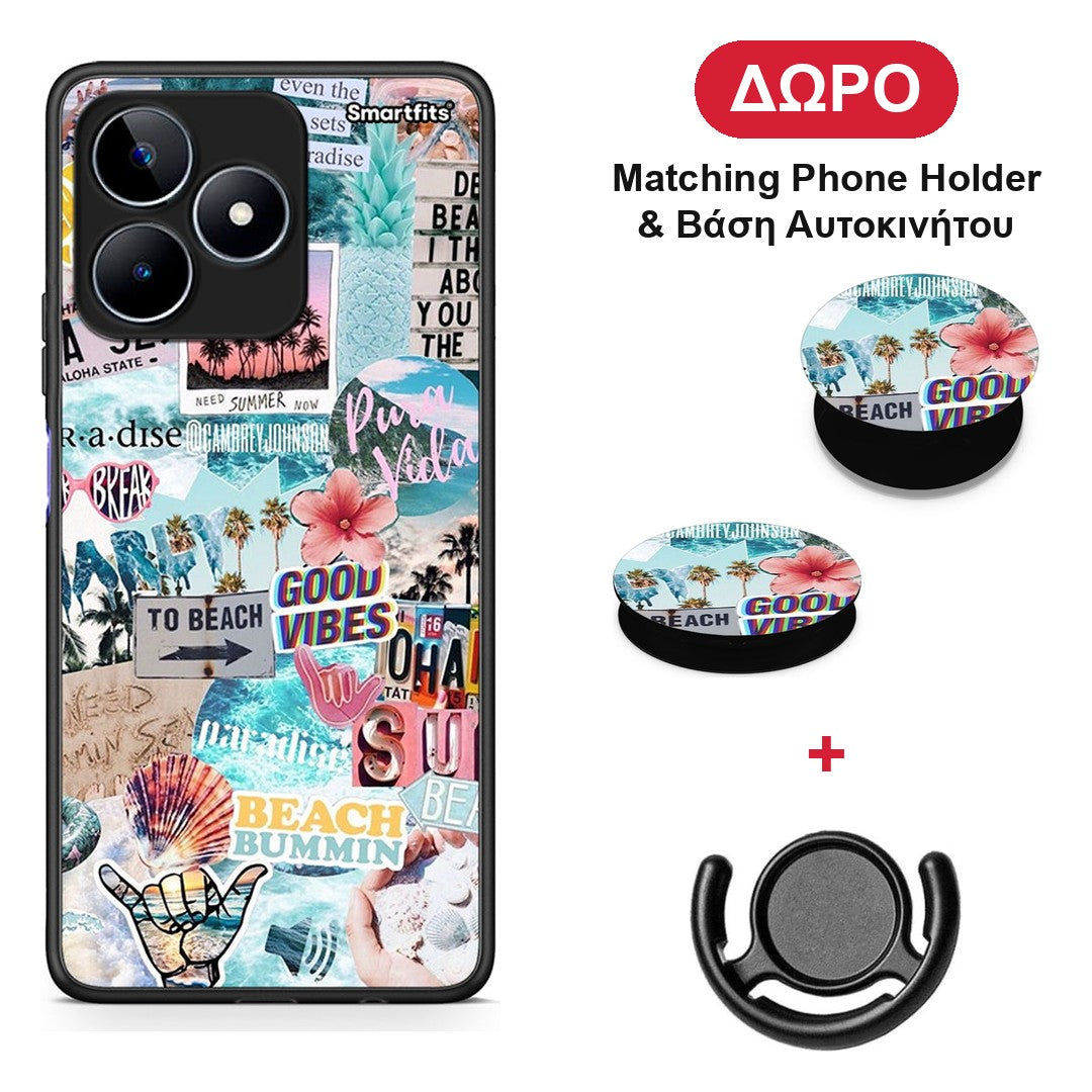 Summer Vibes - Realme C53 θήκη + Δώρο Phone Holder & Βάση Αυτοκινήτου