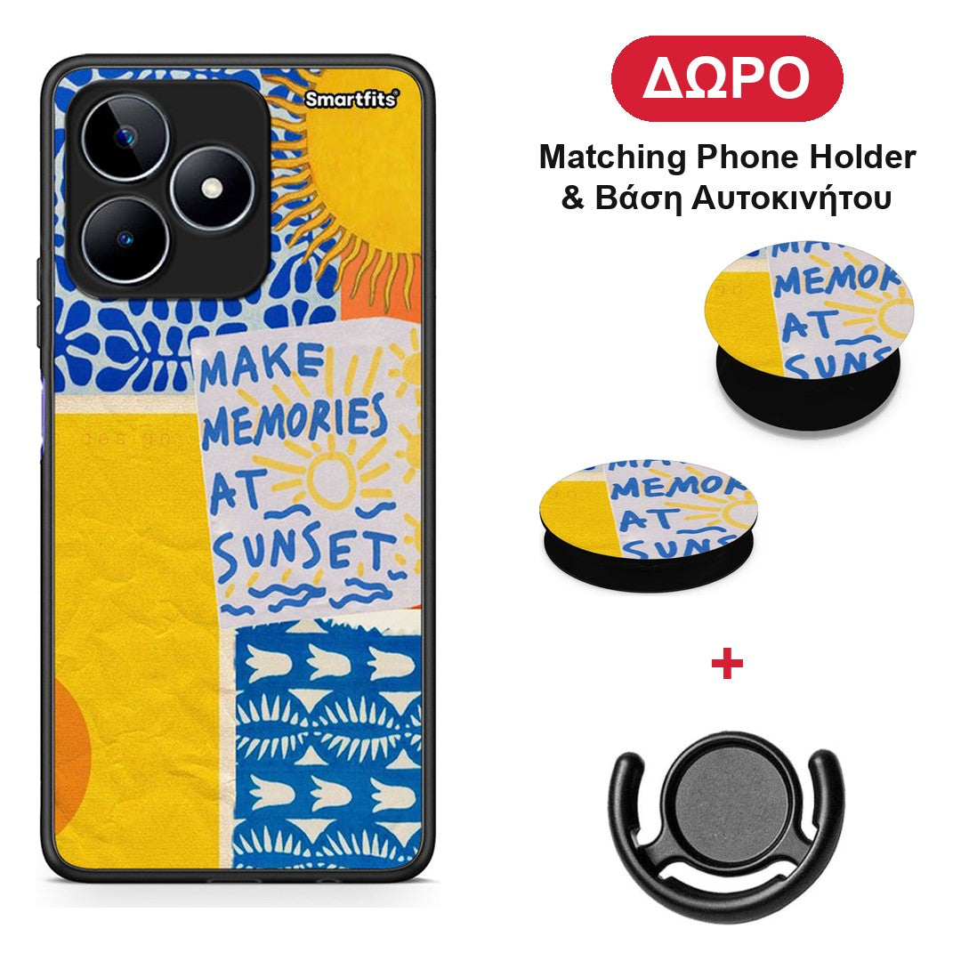 Sunset Memories - Realme C53 θήκη + Δώρο Phone Holder & Βάση Αυτοκινήτου