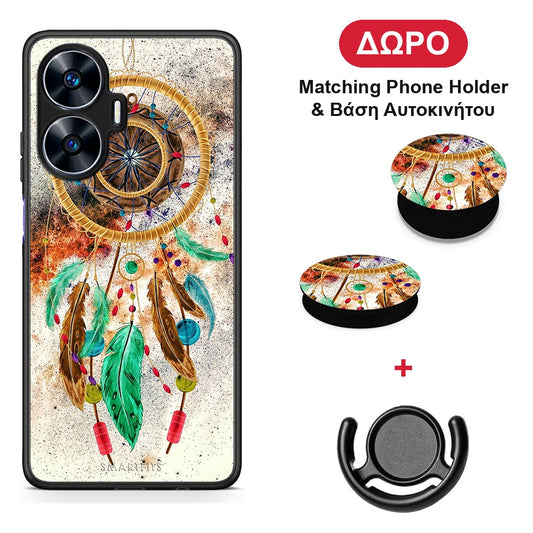 Boho DreamCatcher - Realme C55 Dual θήκη + Δώρο Phone Holder & Βάση Αυτοκινήτου