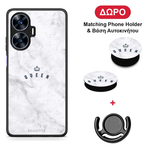 Marble Queen - Realme C55 Dual θήκη + Δώρο Phone Holder & Βάση Αυτοκινήτου