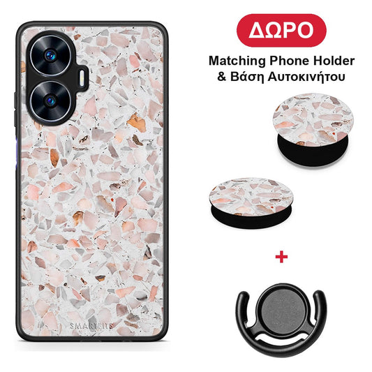 Marble Terrazzo - Realme C55 Dual θήκη + Δώρο Phone Holder & Βάση Αυτοκινήτου