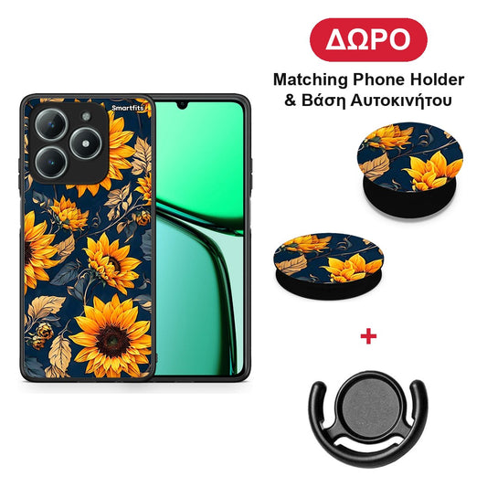 Autumn Sunflowers - Realme C63 4G θήκη + Δώρο Phone Holder & Βάση Αυτοκινήτου
