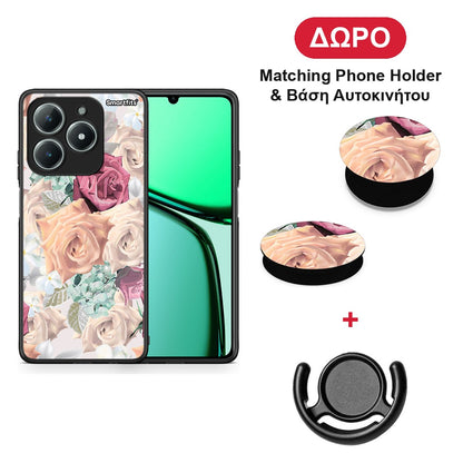 Floral Bouquet - Realme C63 4G θήκη + Δώρο Phone Holder & Βάση Αυτοκινήτου