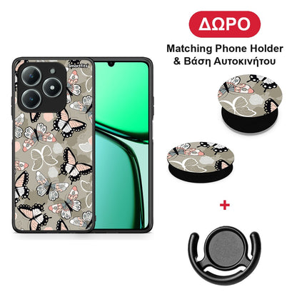 Boho Butterflies - Realme C63 4G θήκη + Δώρο Phone Holder & Βάση Αυτοκινήτου