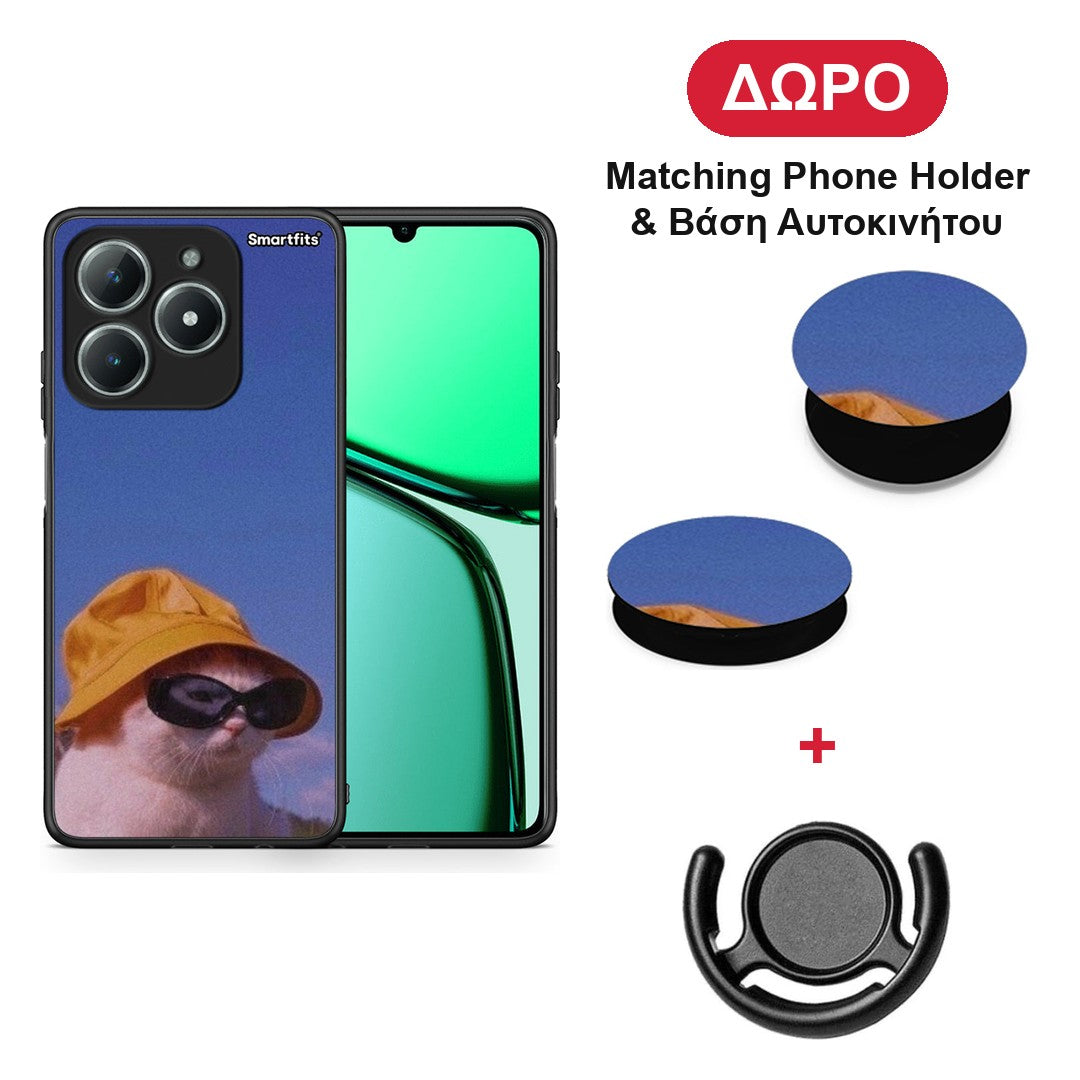 Cat Diva - Realme C63 4G θήκη + Δώρο Phone Holder & Βάση Αυτοκινήτου