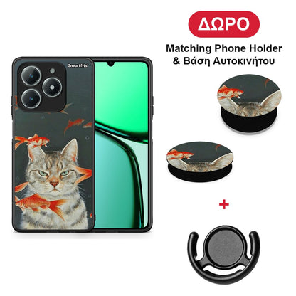 Cat Goldfish - Realme C63 4G θήκη + Δώρο Phone Holder & Βάση Αυτοκινήτου