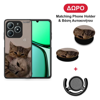 Cats In Love - Realme C63 4G θήκη + Δώρο Phone Holder & Βάση Αυτοκινήτου