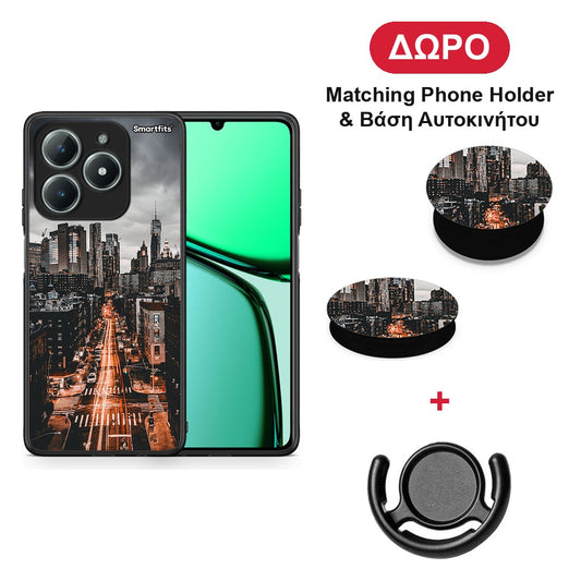 City Lights - Realme C63 4G θήκη + Δώρο Phone Holder & Βάση Αυτοκινήτου