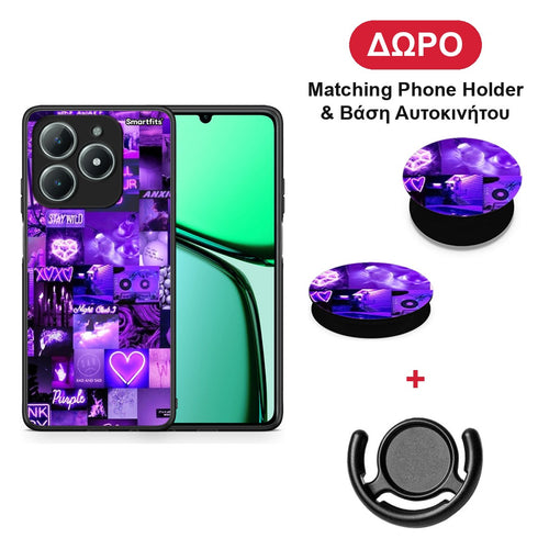 Collage Stay Wild - Realme C63 4G θήκη + Δώρο Phone Holder & Βάση Αυτοκινήτου
