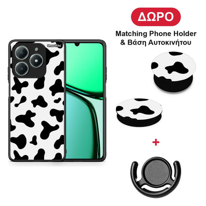 Cow Print - Realme C63 4G θήκη + Δώρο Phone Holder & Βάση Αυτοκινήτου