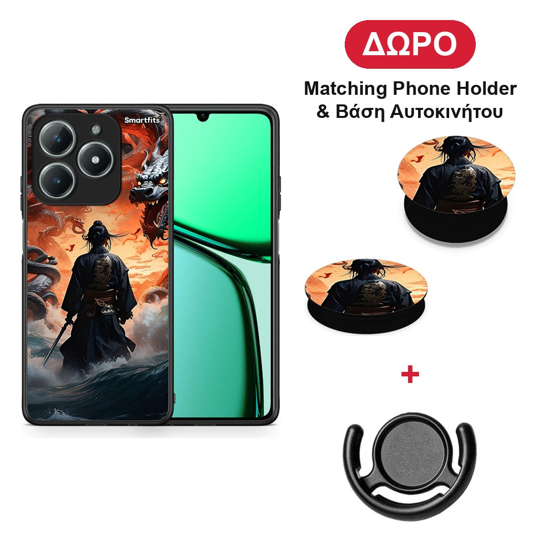 Dragons Fight - Realme C63 4G θήκη + Δώρο Phone Holder & Βάση Αυτοκινήτου