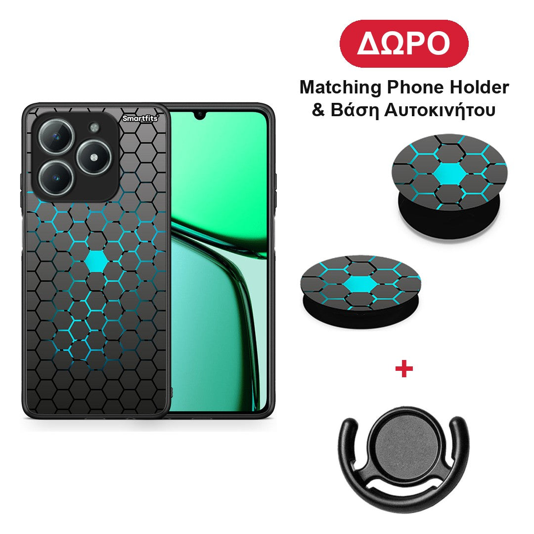 Geometric Hexagonal - Realme C63 4G θήκη + Δώρο Phone Holder & Βάση Αυτοκινήτου