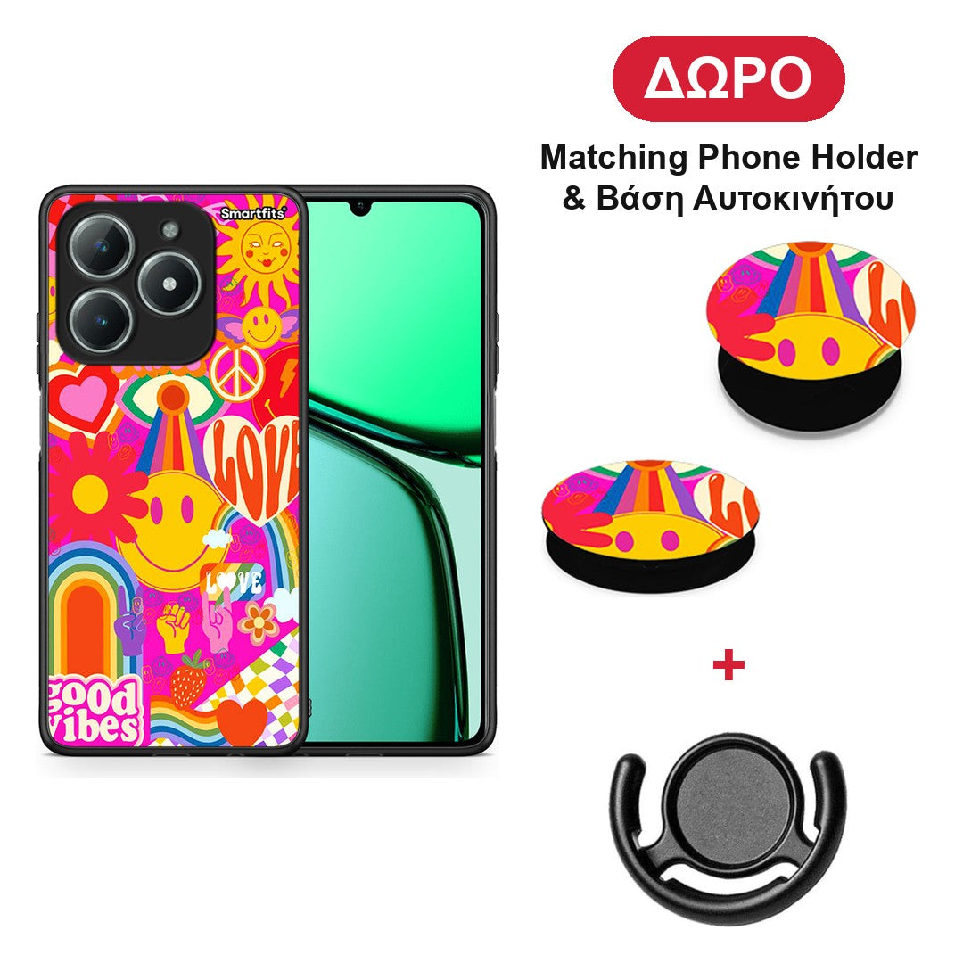 Hippie Love - Realme C63 4G θήκη + Δώρο Phone Holder & Βάση Αυτοκινήτου
