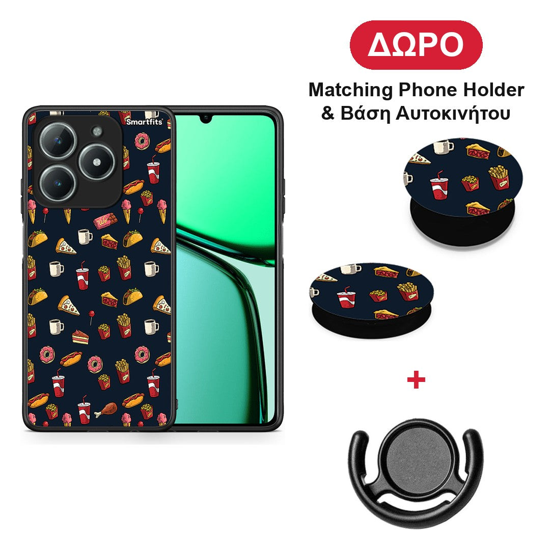 Random Hungry - Realme C63 4G θήκη + Δώρο Phone Holder & Βάση Αυτοκινήτου
