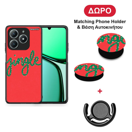Jingle Xmas - Realme C63 4G θήκη + Δώρο Phone Holder & Βάση Αυτοκινήτου