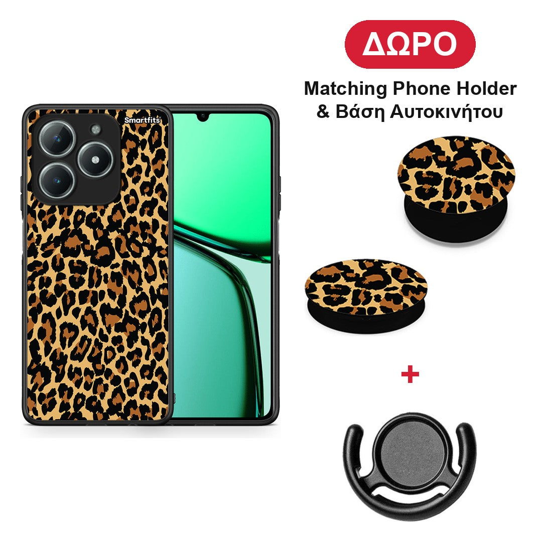 Animal Leopard - Realme C63 4G θήκη + Δώρο Phone Holder & Βάση Αυτοκινήτου