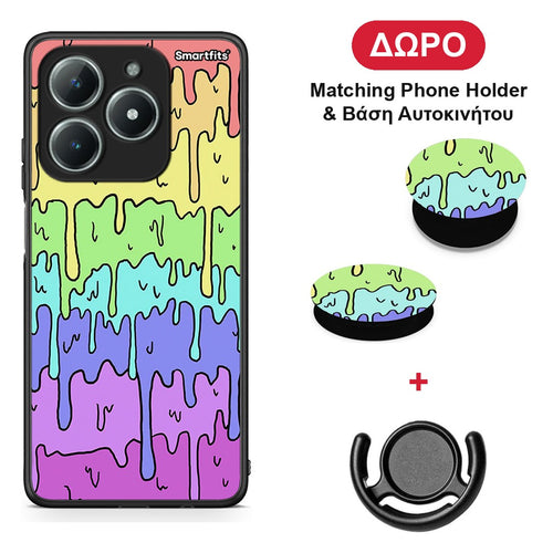 Melting Rainbow - Realme C63 4G θήκη + Δώρο Phone Holder & Βάση Αυτοκινήτου