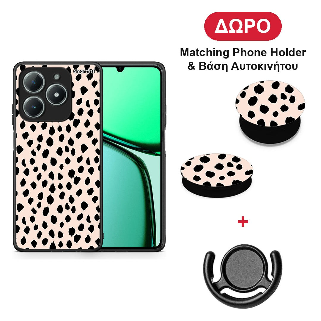 New Polka Dots - Realme C63 4G θήκη + Δώρο Phone Holder & Βάση Αυτοκινήτου