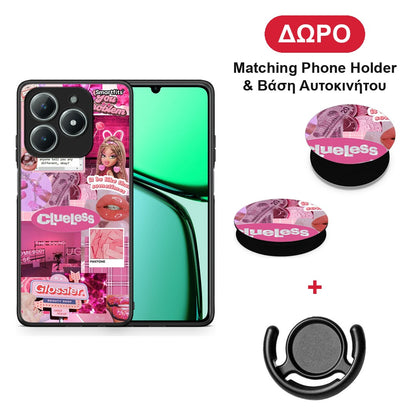Pink Love - Realme C63 4G θήκη + Δώρο Phone Holder & Βάση Αυτοκινήτου
