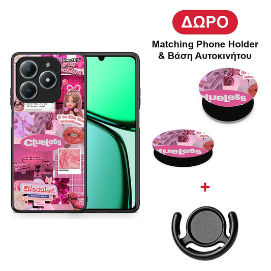 Pink Love - Realme C63 4G θήκη + Δώρο Phone Holder & Βάση Αυτοκινήτου