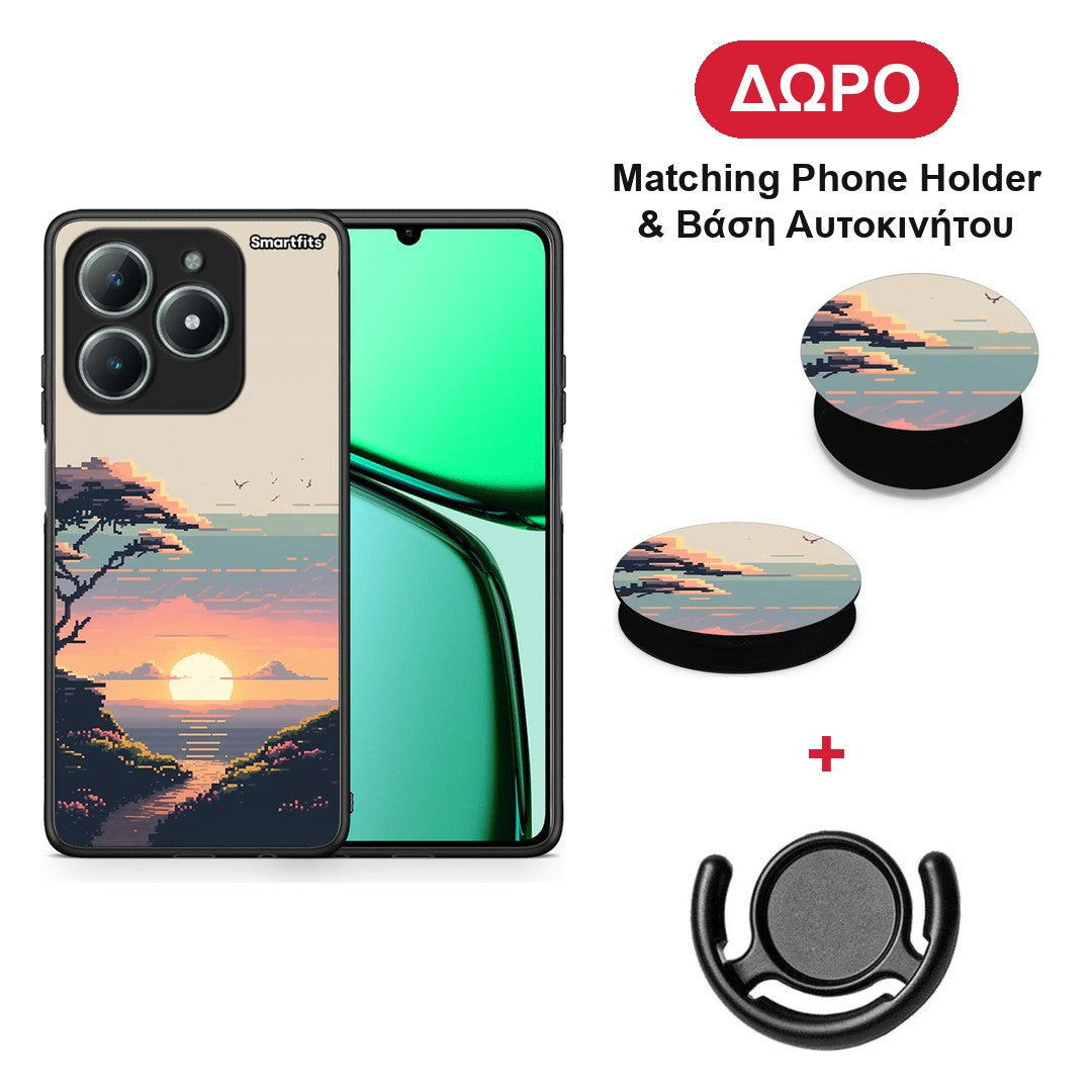 Pixel Sunset - Realme C63 4G θήκη + Δώρο Phone Holder & Βάση Αυτοκινήτου