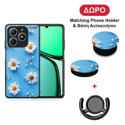 Real Daisies - Realme C63 4G θήκη + Δώρο Phone Holder & Βάση Αυτοκινήτου