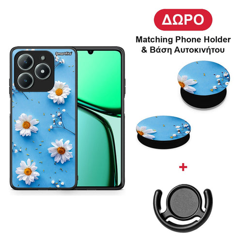 Real Daisies - Realme C63 4G θήκη + Δώρο Phone Holder & Βάση Αυτοκινήτου