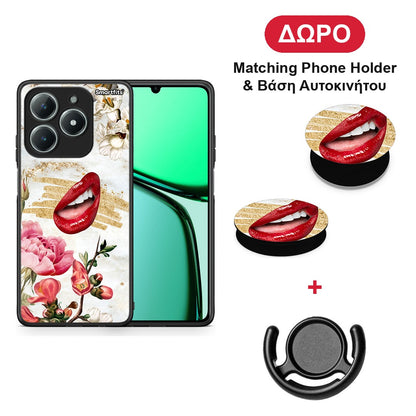 Red Lips - Realme C63 4G θήκη + Δώρο Phone Holder & Βάση Αυτοκινήτου
