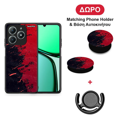 Red Paint - Realme C63 4G θήκη + Δώρο Phone Holder & Βάση Αυτοκινήτου