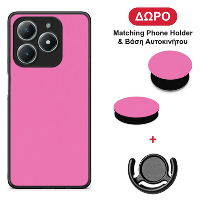 Rose Pink - Realme C63 4G θήκη + Δώρο Phone Holder & Βάση Αυτοκινήτου