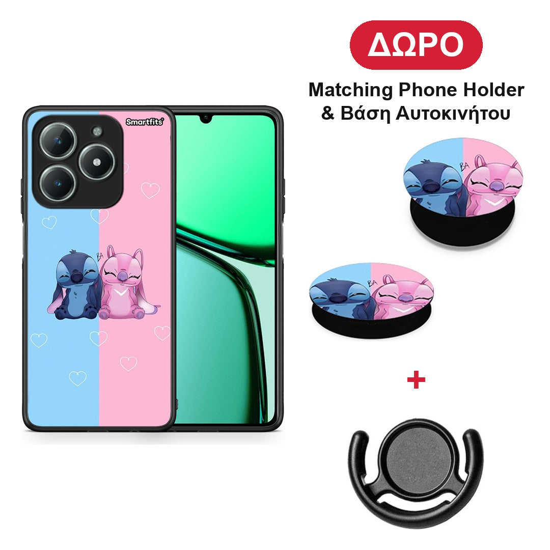 Stitch And Angel - Realme C63 4G θήκη + Δώρο Phone Holder & Βάση Αυτοκινήτου