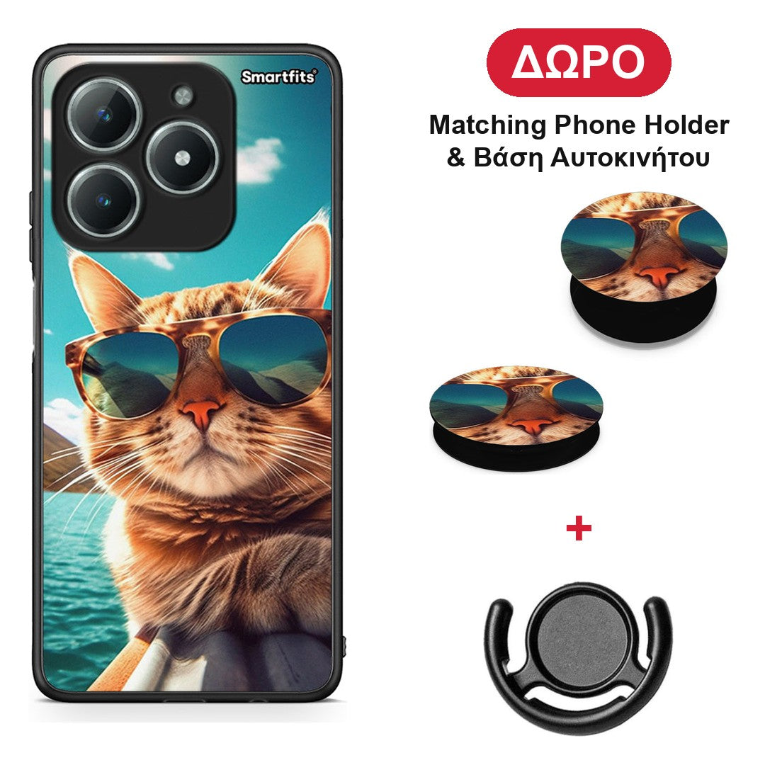 Summer Cat - Realme C63 4G θήκη + Δώρο Phone Holder & Βάση Αυτοκινήτου