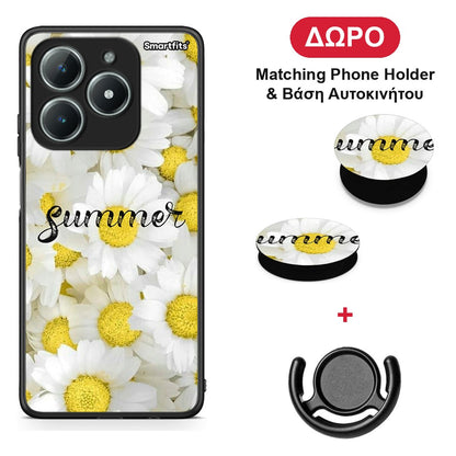 Summer Daisies - Realme C63 4G θήκη + Δώρο Phone Holder & Βάση Αυτοκινήτου
