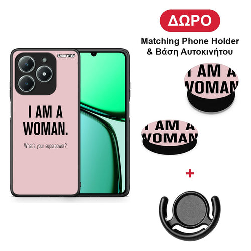 Superpower Woman - Realme C63 4G θήκη + Δώρο Phone Holder & Βάση Αυτοκινήτου