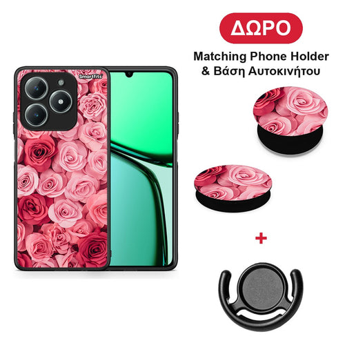 Valentine RoseGarden - Realme C63 4G θήκη + Δώρο Phone Holder & Βάση Αυτοκινήτου