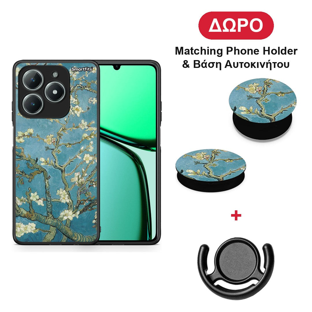 White Blossoms - Realme C63 4G θήκη + Δώρο Phone Holder & Βάση Αυτοκινήτου