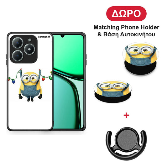 Xmas Minion Lights - Realme C63 4G θήκη + Δώρο Phone Holder & Βάση Αυτοκινήτου