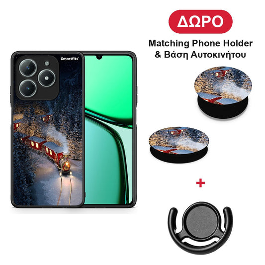 Xmas Train - Realme C63 4G θήκη + Δώρο Phone Holder & Βάση Αυτοκινήτου