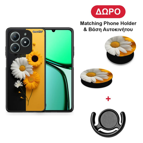 Yellow Daisies - Realme C63 4G θήκη + Δώρο Phone Holder & Βάση Αυτοκινήτου