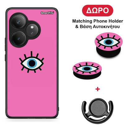 Blue Eye Pink - Realme GT 6 5G θήκη + Δώρο Phone Holder & Βάση Αυτοκινήτου