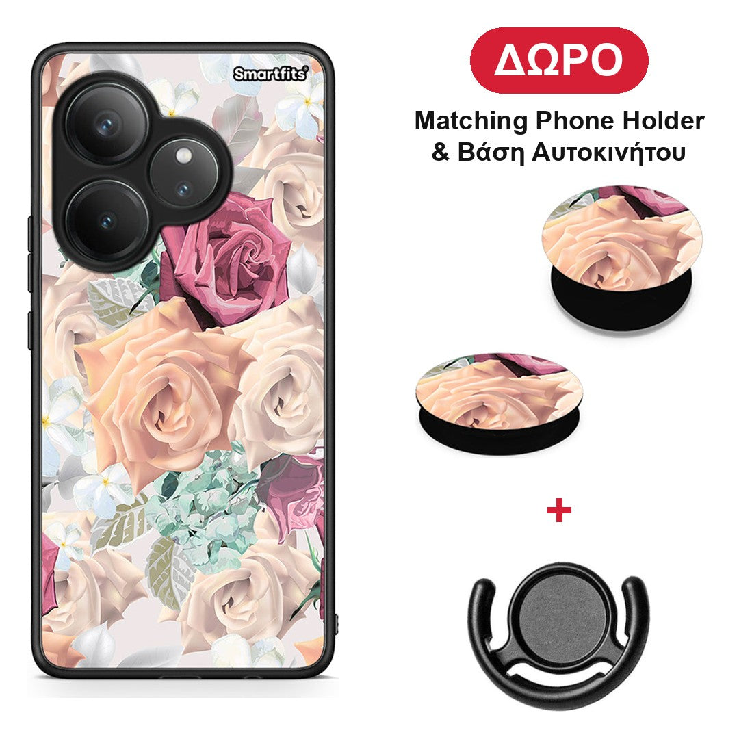 Floral Bouquet - Realme GT 6 5G θήκη + Δώρο Phone Holder & Βάση Αυτοκινήτου