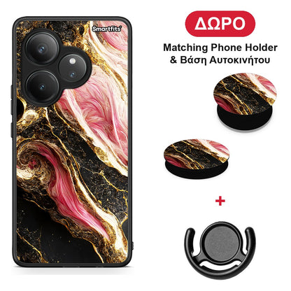 Glamorous Pink Marble - Realme GT 6 5G θήκη + Δώρο Phone Holder & Βάση Αυτοκινήτου