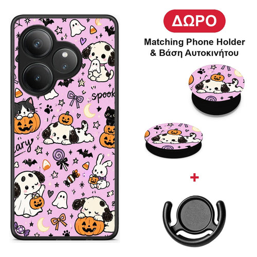 Halloween Puppies and Friends on Lilac - Realme GT 6 5G θήκη + Δώρο Phone Holder & Βάση Αυτοκινήτου