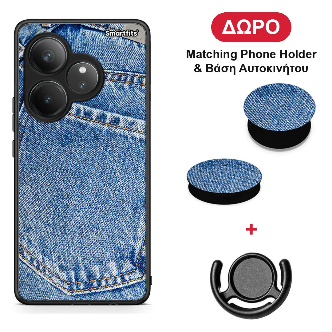 Jeans Pocket - Realme GT 6 5G θήκη + Δώρο Phone Holder & Βάση Αυτοκινήτου