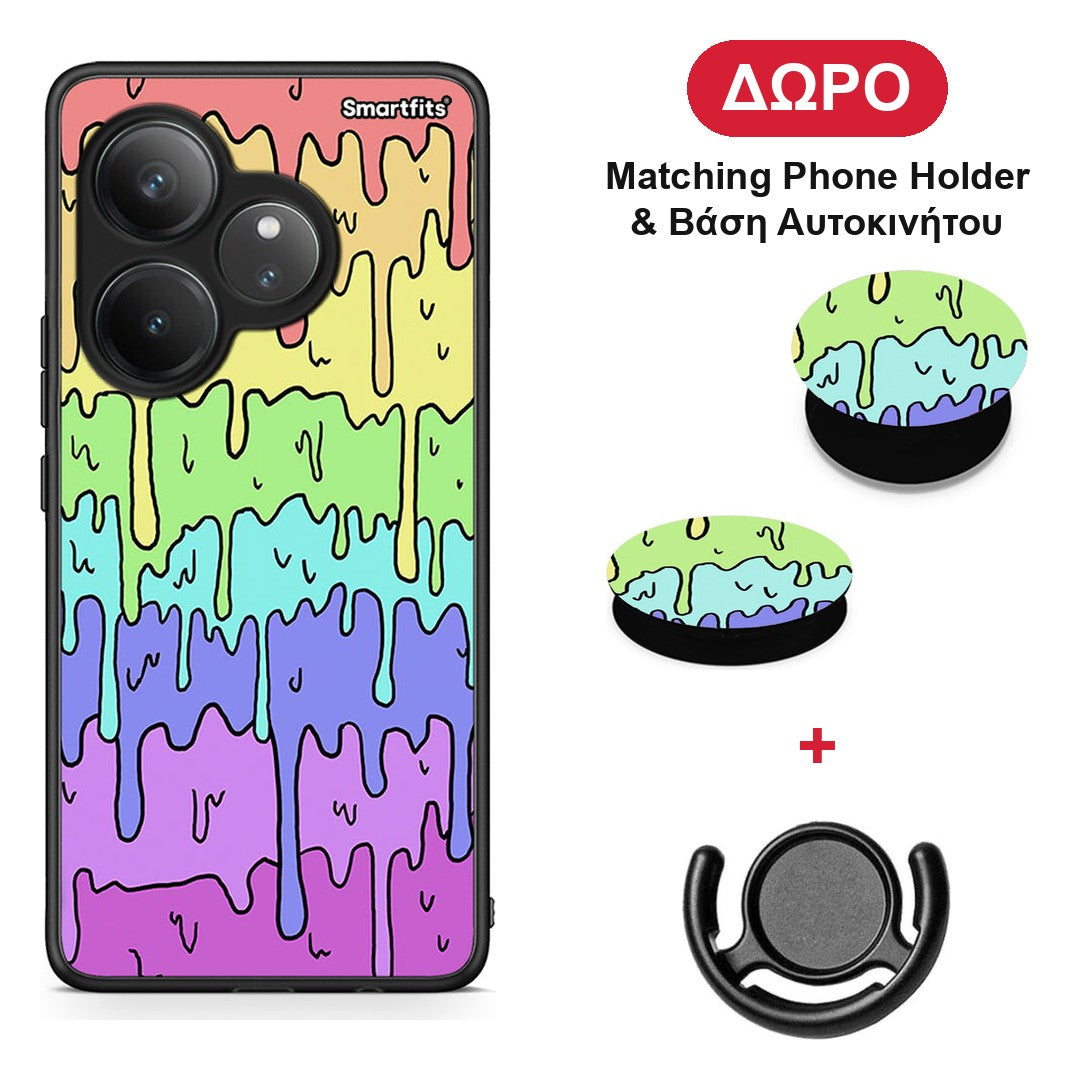 Melting Rainbow - Realme GT 6 5G θήκη + Δώρο Phone Holder & Βάση Αυτοκινήτου