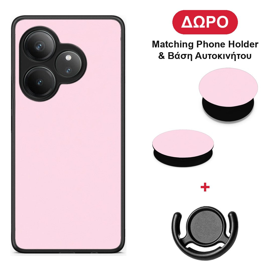 Pale Pink - Realme GT 6 5G θήκη + Δώρο Phone Holder & Βάση Αυτοκινήτου
