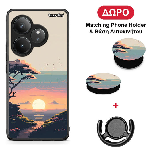 Pixel Sunset - Realme GT 6 5G θήκη + Δώρο Phone Holder & Βάση Αυτοκινήτου
