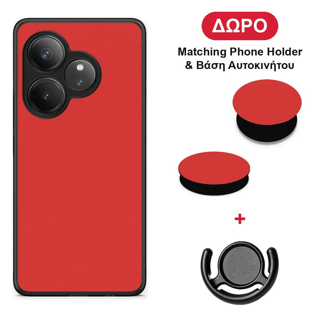 Poppy Red - Realme GT 6 5G θήκη + Δώρο Phone Holder & Βάση Αυτοκινήτου